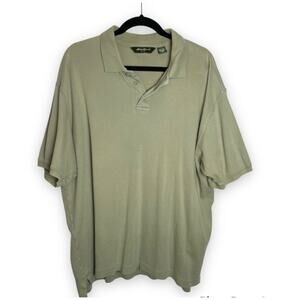 Eddie Baur Mens Cotton Olive Polo Short Sleeve Cotton Relaxed Collared Shirt XL
